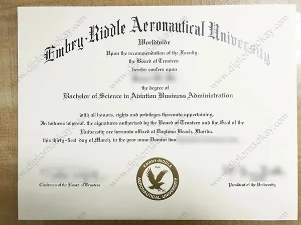 Embry-Riddle Aeronautical University Diploma