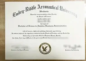 Embry-Riddle Aeronautical University Graduation Certificate