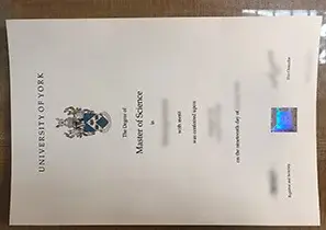 University of York Certificate