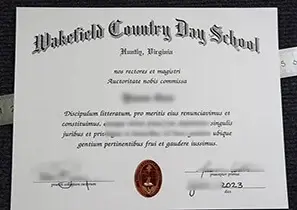 Wakefield Country Day School Certificate