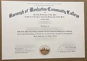 Borough of Manhattan Community College diploma