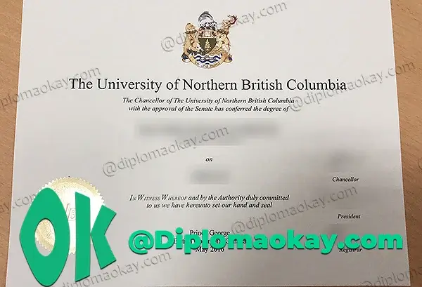 北英属哥伦比亚大学文凭定制