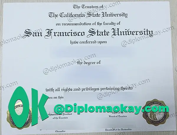 办理旧金山州立大学毕业证