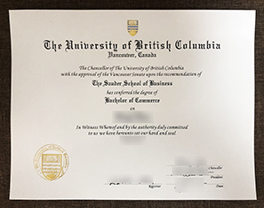 UBC毕业证 1
