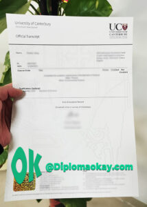 坎特伯雷大学成绩单制作